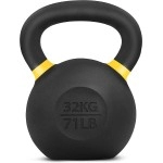 Yes4All Powder Coated Cast Iron Competition Kettlebell With Wide Handles & Flat Bottoms - 32 Kg / 71 Lb