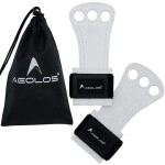 AEOLOS Leather Gymnastics Hand Grips-Great for Gymnastics,Pull up,Weight Lifting,Kettlebells and Cross Training (White(2 Layers Leather), Small)