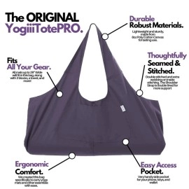 Yogiii Large Yoga Mat Bag | The Original YogiiiTotePRO | Large Yoga Mat Tote Sling Carrier with Side Pocket | Fits Most Size Mats (Imperial Purple)