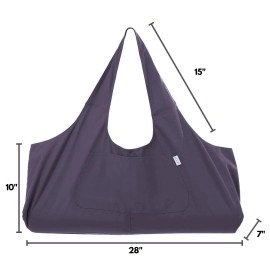 Yogiii Large Yoga Mat Bag | The Original YogiiiTotePRO | Large Yoga Mat Tote Sling Carrier with Side Pocket | Fits Most Size Mats (Imperial Purple)