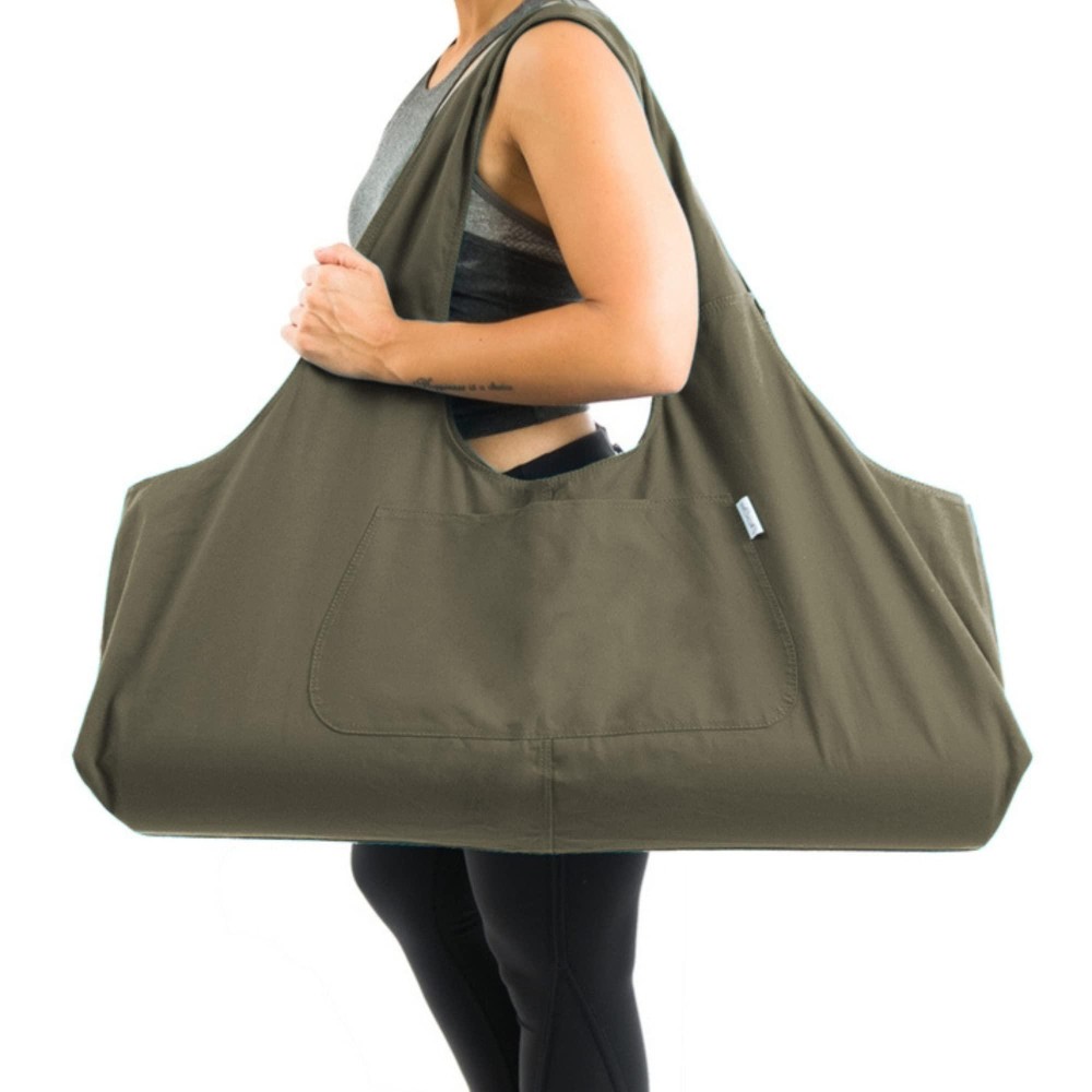 Yogiii Large Yoga Mat Bag The Original Yogiiitotepro Large Yoga Mat Tote Sling Carrier With Side Pocket Fits Most Size Mats (Olivine Green)