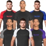 Elite Sports New Item Standard Short Sleeve Compression, Mma, Bjj, No Gi, Cross Training Rash Guard, Small, Red