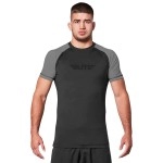 Elite Sports New Item Standard Short Sleeve Compression, Mma, Bjj, No Gi, Cross Training Rash Guard, X-Large, Gray