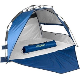 Lucky Bums Easy Up Beach Tent Sun Shade, Uv Protection, Upf 50+, 2-3 Person, Quick Assembly, Waterproof, Blue, One Size (310Blos)