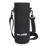 Richen Neoprene Water Bottle Carrier Bag With Adjustable Shoulder Strap,Insulated Water Bottle Cover For 750Ml/24Oz Stainless Steel/Glass/Plastic Bottles (Black,750Ml)