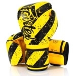 Fairtex Bgv14 Muay Thai Boxing Gloves For Men, Women Kids Mma Gloves For Martial Artsmade From Micro Fiber Is Premium Quality, Light Weight Shock Absorbent 16 Oz Boxing Gloves-Yellow Grunge Art