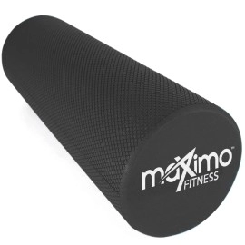 Maximo Fitness Foam Roller - 18 X 6 High Density Exercise Roller For Trigger Point Self Massage, Muscle And Back Roller For Fitness, Physical Therapy, Yoga And Pilates, Gym Equipment, Black