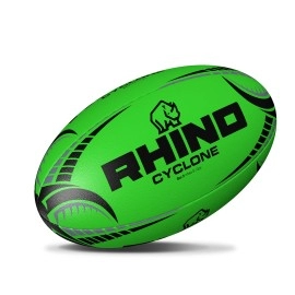 Rhino Cyclone Xv Training Rugby Ball, Fluo Green, Size 3