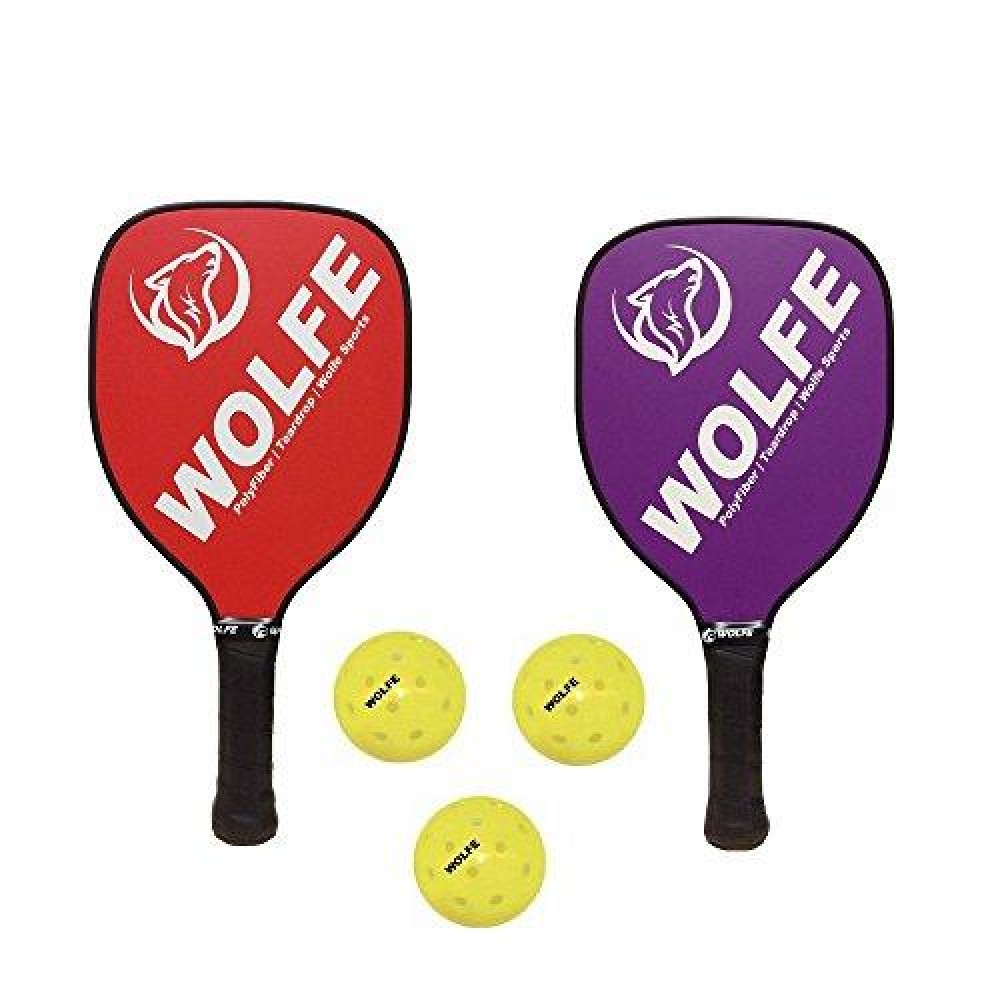 Wolfe Teardrop Poly/Fiber Pickleball Paddle Set