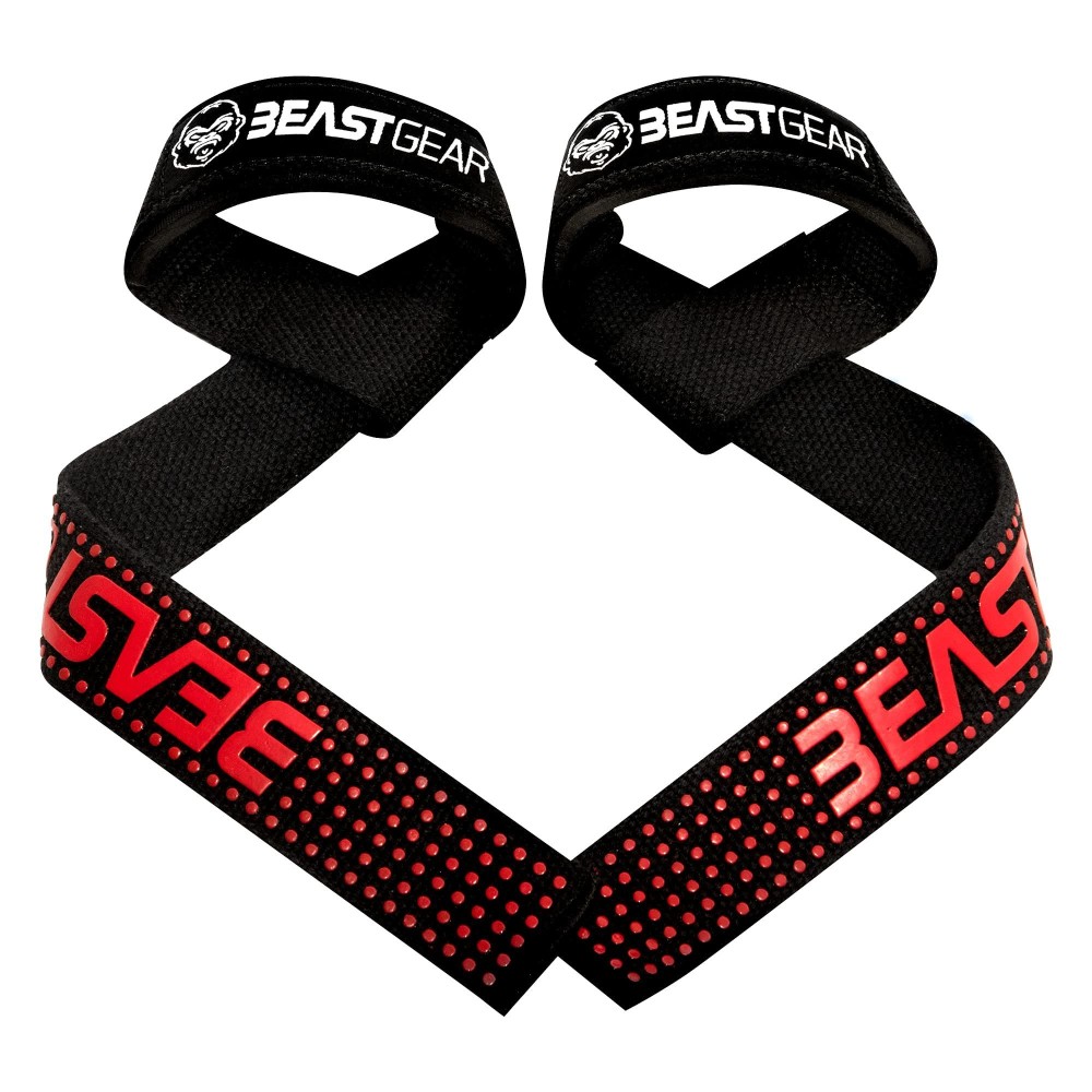 Beast Gear Weight Lifting Straps - Lifting Straps For Weightlifting, Wrist Weight Straps For Men, Women, Padded Neoprene Deadlift Straps With Advanced Gel Flex Grips, Non Slip For Bodybuilding