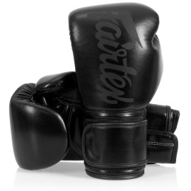 Fairtex Bgv14 Muay Thai Boxing Gloves For Men, Women Kids Mma Gloves For Martial Artsmade From Micro Fiber Is Premium Quality, Light Weight Shock Absorbent 16 Oz Boxing Gloves-Solid Black