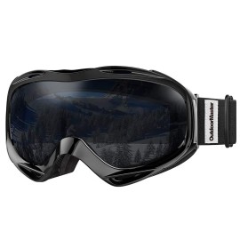 Outdoormaster Otg Ski Goggles - Over Glasses Ski/Snowboard Goggles For Men, Women & Youth - 100% Uv Protection (Black Frame + Vlt 8% Black Lens)