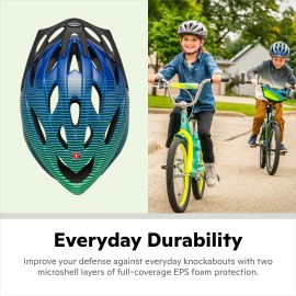 Schwinn Thrasher Bike Helmet, Lightweight Microshell Design, Youth, Green