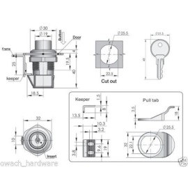 OWACH Push Button Latch with Locking for Marine Boat Tool Box, Glovebox, Radio Box, Electronic Box (with Locking, 1 Pack)