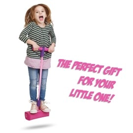 New Bounce Foam Pogo Stick Jumper for Kids 100% Safe, Bouncy Toy for Toddlers|Fun Foam Hopper for Children|Squeaks with Each Hop|Great Gift for Girls and Boys (Pink)