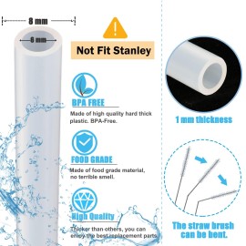 [6-Pack]Greant Replacement Straws Compatible with Hydro Flask Wide Mouth Bottle Straw Lid with Straw Brush, BPA Free (Fit Hydroflask Bottles)