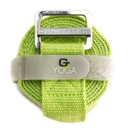 Gradient Fitness Yoga Strap, Friction-Less Easy-Feed Buckle, Yoga Straps For Stretching, Super Soft Cottonpolyester Blend Webbing, Yoga Band, Free Eguide (8 Feet) Green