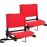 Ohuhu Stadium Seats For Bleachers With Back Support, Bleacher Stadium Seats Chairs With Backs Portable Bleachers Seat With Shoulder Straps And Hook For Sports Events Baseball Soccer (Red, 2)