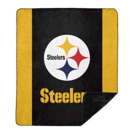 Northwest Nfl Pittsburgh Steelers Unisex-Adult Silver Knit Throw Blanket 60 X 72 Denali