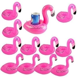 Hdshimao Flamingo Inflates Coasters, Inflatable Drink Holder Float Coasters 12-Pack