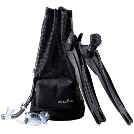 Athletico Scuba Diving Bag - Xl Mesh Travel Backpack For Scuba Diving And Snorkeling Gear & Equipment - Dry Bag Holds Mask, Fins, Snorkel, And More (Black)