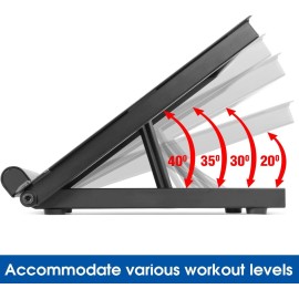 Yes4All Premium Adjustable Slant Board for Stretching - Ankle Incline Board / Calf Stretch Slant Board - Made of Steel with Slip Resistant Surface (Black - 14