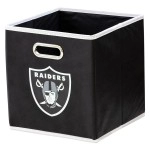 Franklin Sports Nfl Las Vegas Raiders Collapsible Storage Bin Nfl Folding Cube Storage Container Fits Bin Organizers Fabric Nfl Team Storage Cubes, Team Specific, One Size (70006F22) One Size