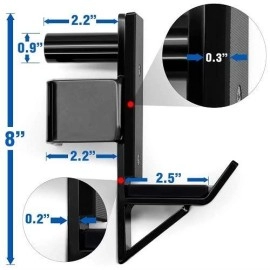 Yes4All J-Hooks Barbell Holder for Power Rack - J Hook Weight Rack / Fitness Racks J Hook - Fit 2x2 inch Square Tube (Pair)