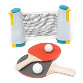 A To Z Kids Retractable Table Tennis Set, Multicoloured, One Size