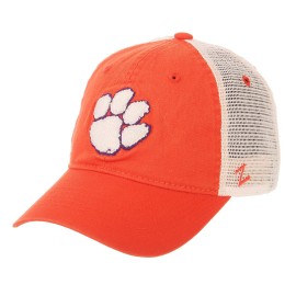 Ncaa Zephyr Clemson Tigers Mens University Relaxed Hat, Adjustable, Team Color/Stone