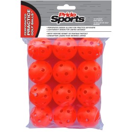 Pridesports Golf Pawb5612 Orange Perforated Practice Balls,12 Pcs