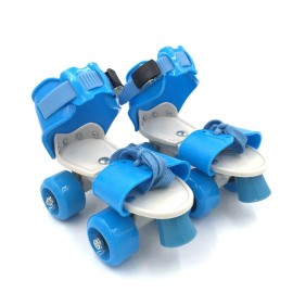 Kid's Children's Adjustable Speed Quad Roller Skates Shoes Blue