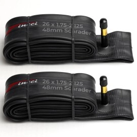 Fincci Pair Bike Inner Tube 26 X 175-2125 Inch 48Mm Schrader Valve Inner Tubes For Mountain Mtb Bicycle - Compatible Sizes: 175185 195202102125