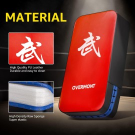 Overmont Taekwondo Kick Pads PU Leather Punch Mitts for Boxing, Karate, Muay Thai, MMA, Kickboxing, and Martial Arts Training 1PC