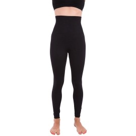 Homma Activewear Thick High Waist Tummy Compression Slimming Body Leggings Pant (Medium, Black)