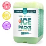 Healthy Packers Cool Pack, Slim Long-Lasting Ice Packs - Green Gel Ice Pack Great For Coolers Or Lunch Box (8-Pack)