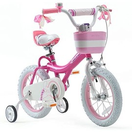 Royalbaby Girls Bike Bunny 12 Inch Girls Bicycle With Training Wheels Basket Childs Girls Bike Fuchsia (Rb12G-4Bf)