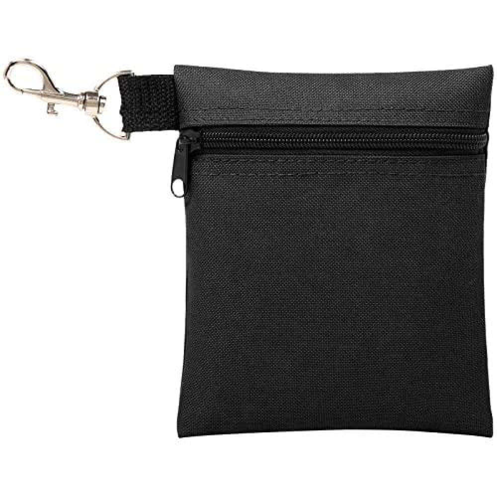 Buyagain Golf Tee Pouch, 5.62 X 6.87 Inch Professional Zipper Golf Tee/Ball Pouch Bag With Metal Lobster Claw Clip