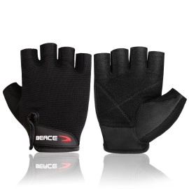 Beace Weight Lifting Gym Gloves With Breathable Leather Palm For Workout Exercise Training Fitness And Bodybuilding For Men & Women