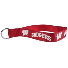 Siskiyou Sports Unisex NCAA Wisconsin Badgers Lanyard Key Chain, Wristlet, Red