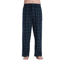 Cyz Mens 100 Cotton Super Soft Flannel Plaid Pajama Pants (S, F17009)