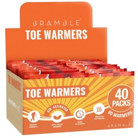 Bramble 80 Foot Warmers & Toe Warmers (40 Pairs) Up To 10 Hour For Cold Weather, Ski, Camping, Sports & Outdoor Activities, Disposable Air Activated Instant Heat Packs For Adult & Kids