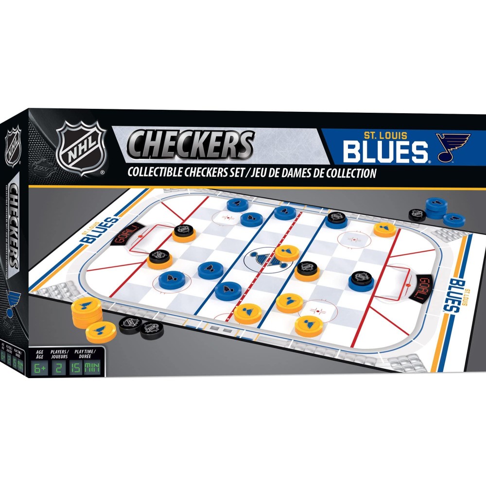 MasterPieces Family Game - NHL St. Louis Blues Checkers - Officially Licensed Board Game for Kids & Adults