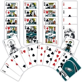 MasterPieces Family Games - NFL Philadelphia Eagles Playing Cards - Officially Licensed Playing Card Deck for Adults, Kids, and Family