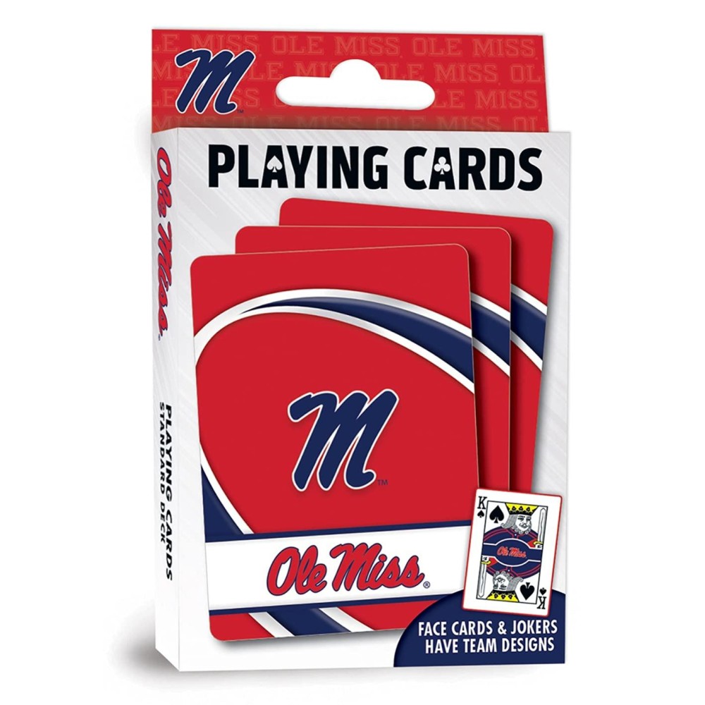 MasterPieces Family Games - NCAA Ole Miss Rebels Playing Cards - Officially Licensed Playing Card Deck for Adults, Kids, and Family