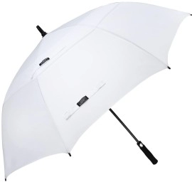 G4Free 68 Inch Automatic Open Golf Umbrella Double White Canopy Wedding Auto Open Extra Large Oversize Windproof Umbrellas(White)
