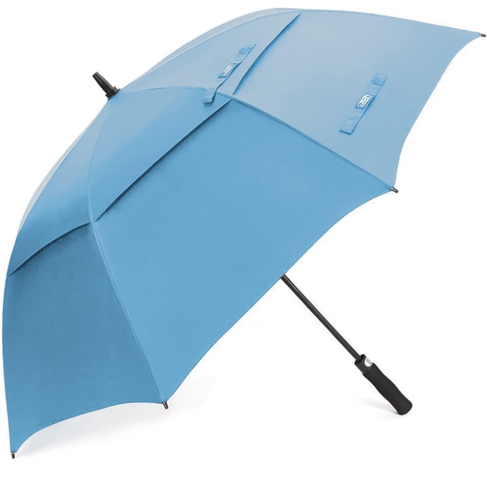 G4Free 62 Inch Automatic Open Golf Umbrella Extra Large Oversize Double Canopy Vented Windproof Waterproof Stick Umbrellas(Sky Blue)