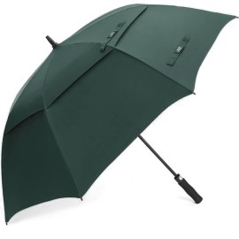 G4Free 68 Inch Extra Large Automatic Open Golf Umbrella Oversize Double Canopy Windproof Waterproof Stick Umbrellas(Dark Green)