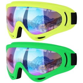 Cooloo Ski Goggles, Snow Snowboard Goggles For Men Women Kids - Uv Protection Foam Anti-Scratch Dustproof