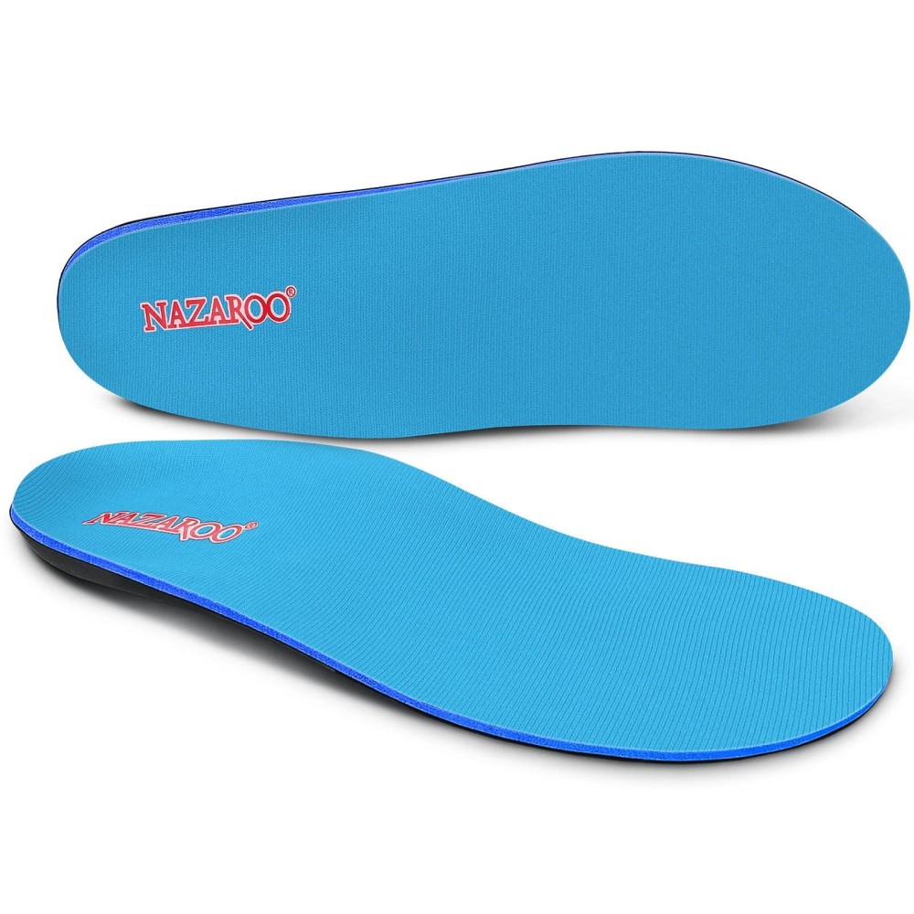 Nazaroo Shoe Insoles Arch Support Inserts Orthotic Insoles For Plantar Fasciitis, Flat Feet, High Arch, Pronation, Heel Spurs & Foot Pain